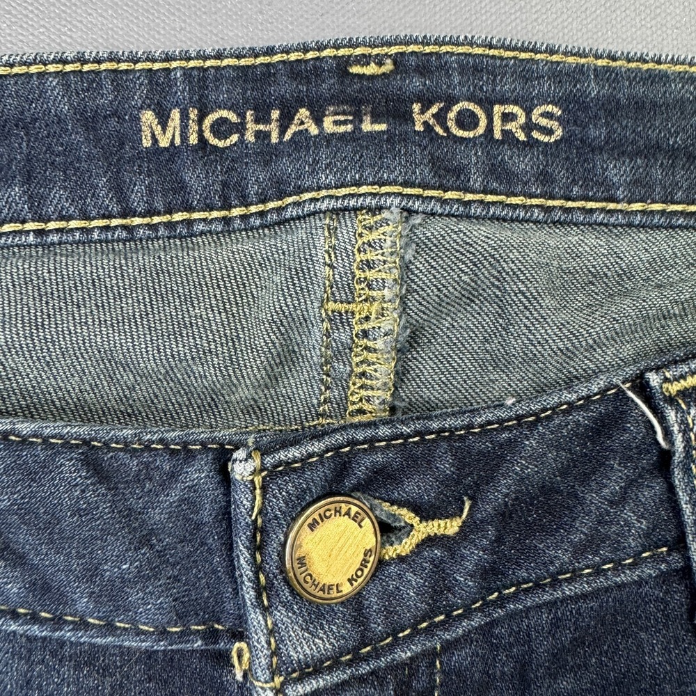 Michael Kors Jeans Women's 4 Bootcut Blue Faded Denim Dark Wash Classic - Picture 3 of 16